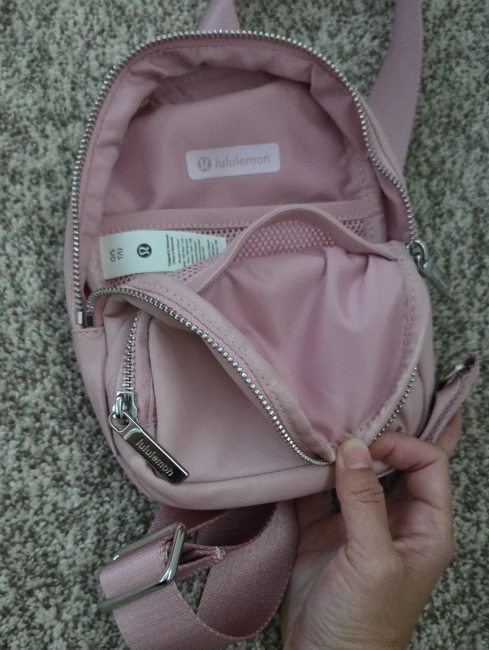 lululemon athletica Small Sling Backpack in Pale Pink